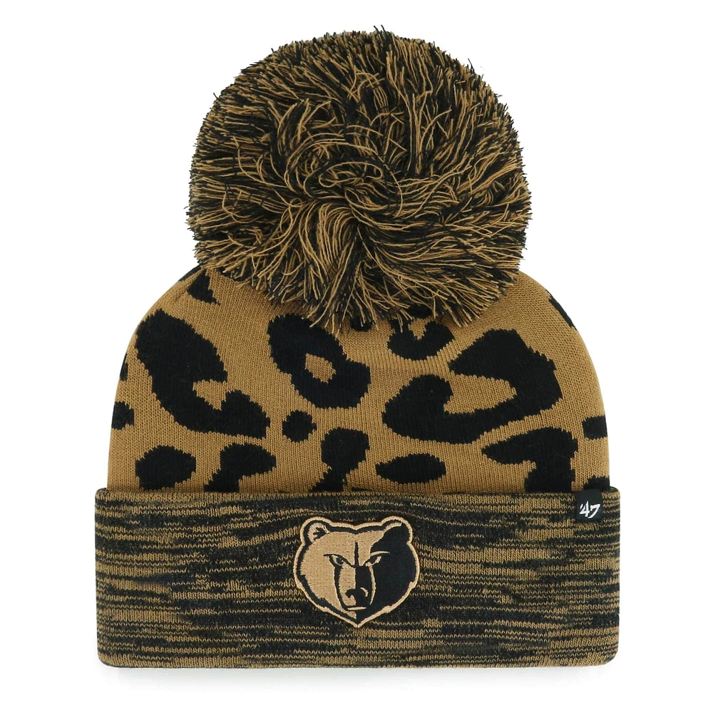 Women's '47 Leopard Memphis Grizzlies Rosette Cuffed Knit Hat with Pom