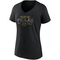 Women's Fanatics Black Memphis Grizzlies Hometown Collection Grit Grind V-Neck T-Shirt