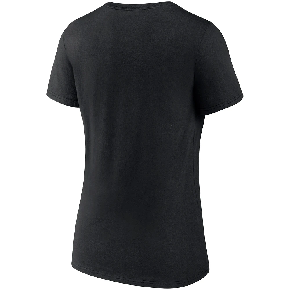 Women's Fanatics Black Memphis Grizzlies Hometown Collection Grit Grind V-Neck T-Shirt