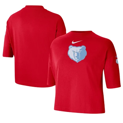 T-shirt Nike rouge Memphis Grizzlies 2024/25 City Edition Courtside Boxy pour femme