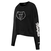 Women's Pro Standard Black Memphis Grizzlies Paint The City Cropped Pullover Sweatshirt