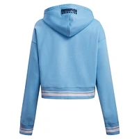 Women's Pro Standard Light Blue Memphis Grizzlies Script Tail Cropped Pullover Hoodie