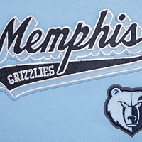 Women's Pro Standard Light Blue Memphis Grizzlies Script Tail Cropped Pullover Hoodie