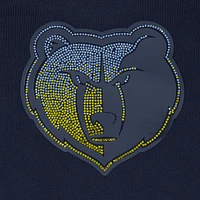 Women's Pro Standard Navy Memphis Grizzlies Jewels Cropped Pullover Hoodie