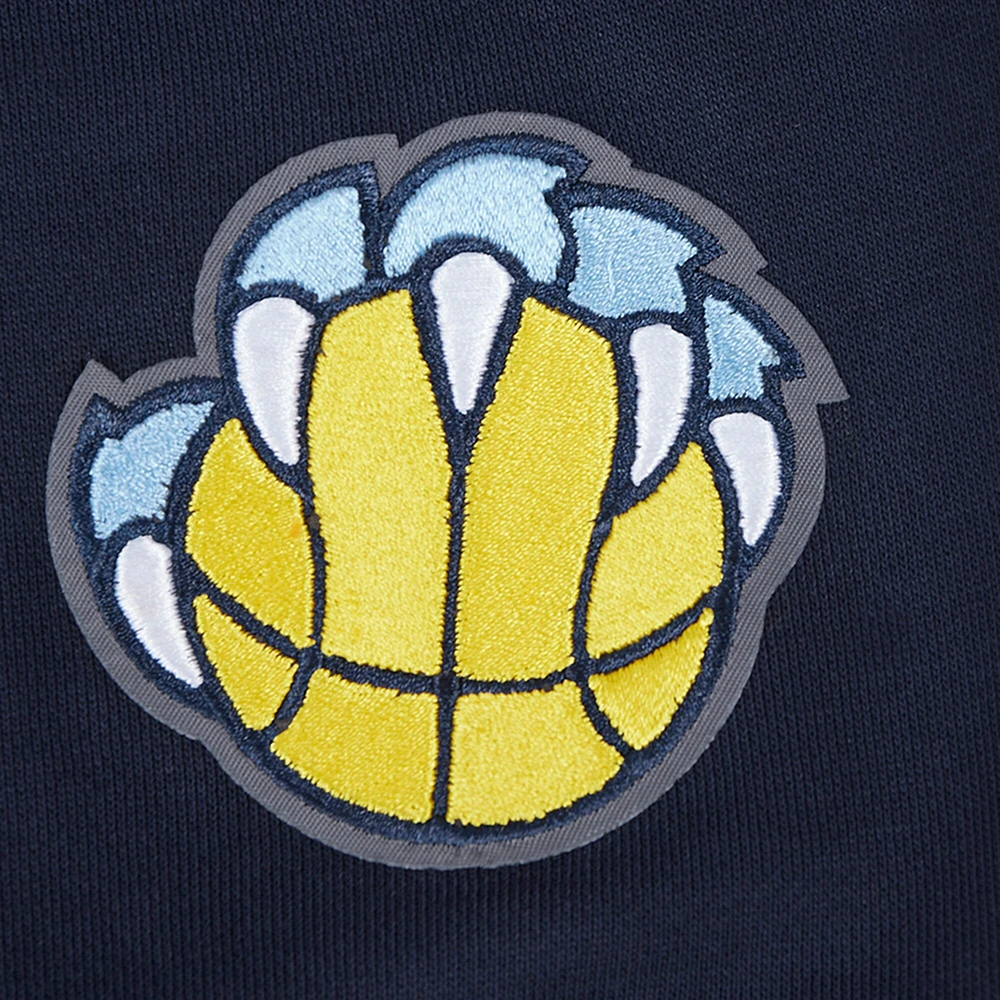 Women's Pro Standard Navy Memphis Grizzlies Jewels Cropped Pullover Hoodie