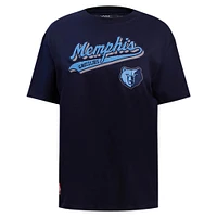 Women's Pro Standard Navy Memphis Grizzlies Script Boyfriend T-Shirt