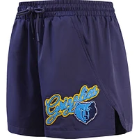 Women's Pro Standard  Navy Memphis Grizzlies Script Woven Shorts