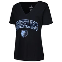Women's Profile Black Memphis Grizzlies Plus Arch Over Logo V-Neck T-Shirt