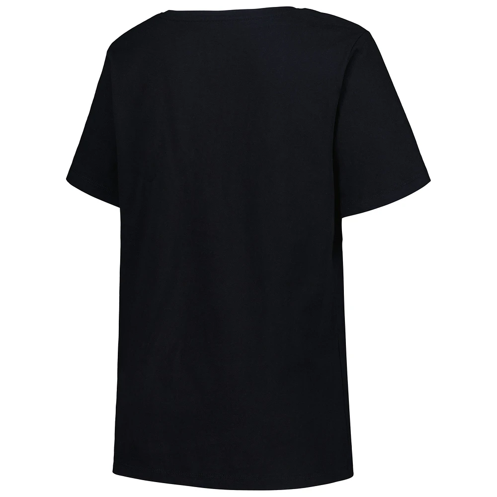 Women's Profile Black Memphis Grizzlies Plus Arch Over Logo V-Neck T-Shirt