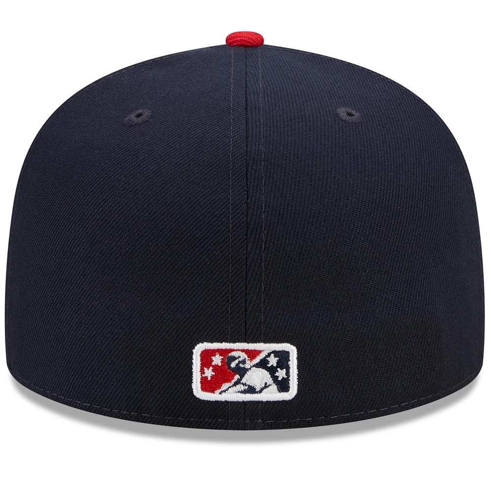 Men's New Era Navy/Red Memphis Redbirds Marvel x Minor League 59FIFTY Fitted Hat