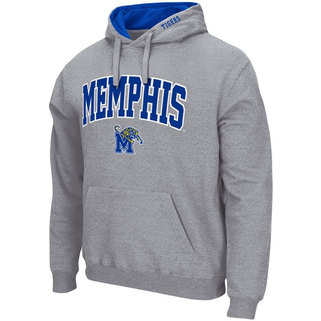 Chandail à capuchon Colosseum pour homme gris chiné Memphis Tigers Arch and Logo