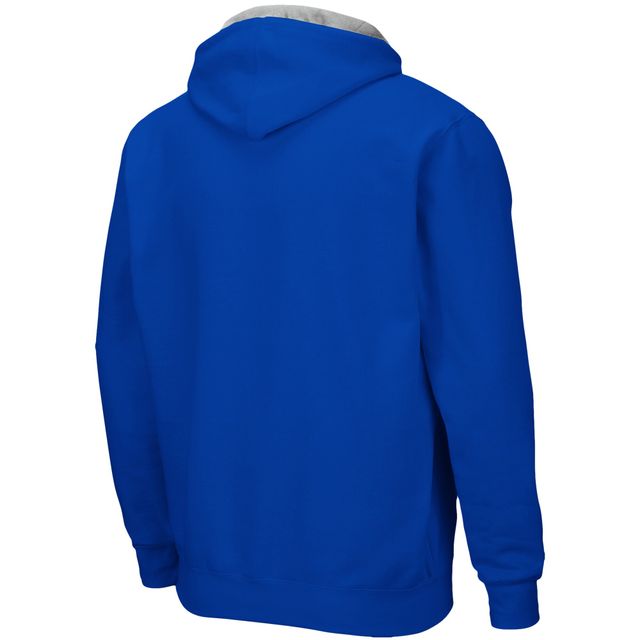 Sweat à capuche entièrement zippé Colosseum Royal Memphis Tigers Arch & Logo pour homme