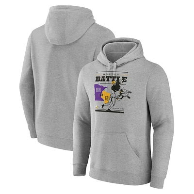 Men's Fanatics Heather Gray Minnesota Vikings vs. Green Bay Packers Border Battle Pullover Hoodie