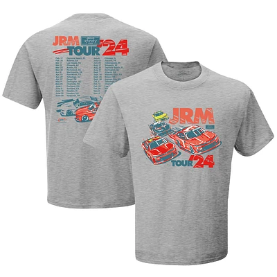 T-shirt du calendrier 2024 de l'équipe officielle JR Motorsports pour hommes, gris chiné