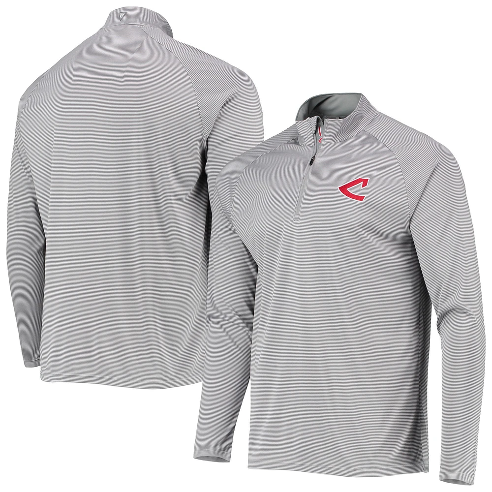 Haut à enfiler quart de zip raglan Levelwear Cleveland Guardians Orion gris pour homme