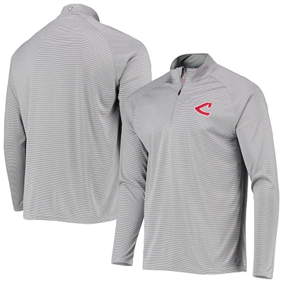 Haut à enfiler quart de zip raglan Levelwear Cleveland Guardians Orion gris pour homme