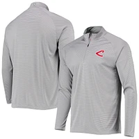 Haut à enfiler quart de zip raglan Levelwear Cleveland Guardians Orion gris pour homme