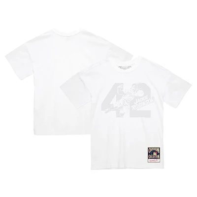 Mitchell & Ness Jackie Robinson blanc Brooklyn Dodgers Cooperstown Collection Sliding 42 T-shirt pour hommes