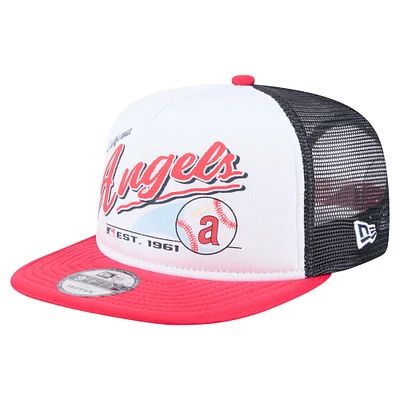 Casquette snapback New Era California Angels blanche/rouge pour homme avec inscription rétro 9FIFTY