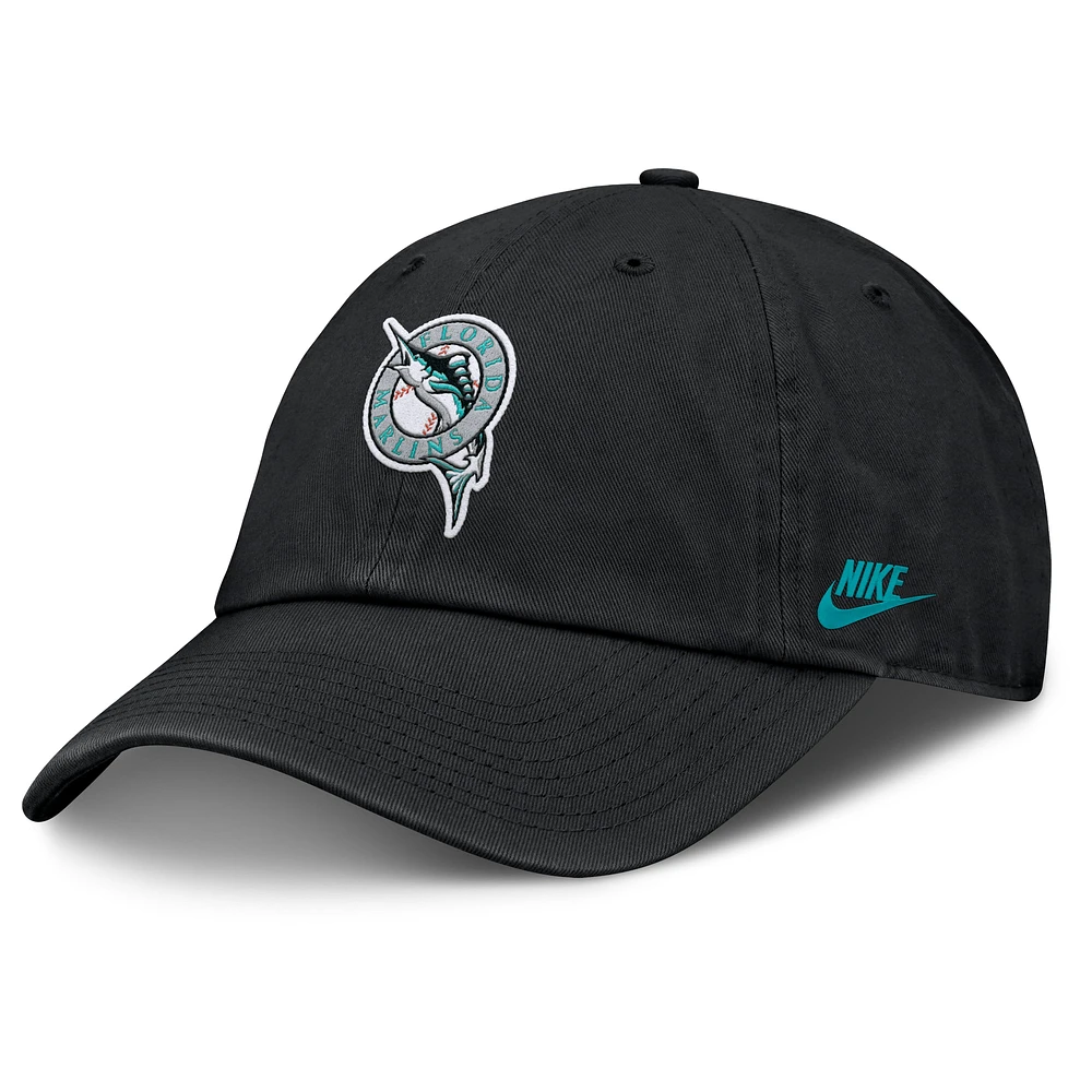Men's Nike Black Florida Marlins Club Adjustable Hat