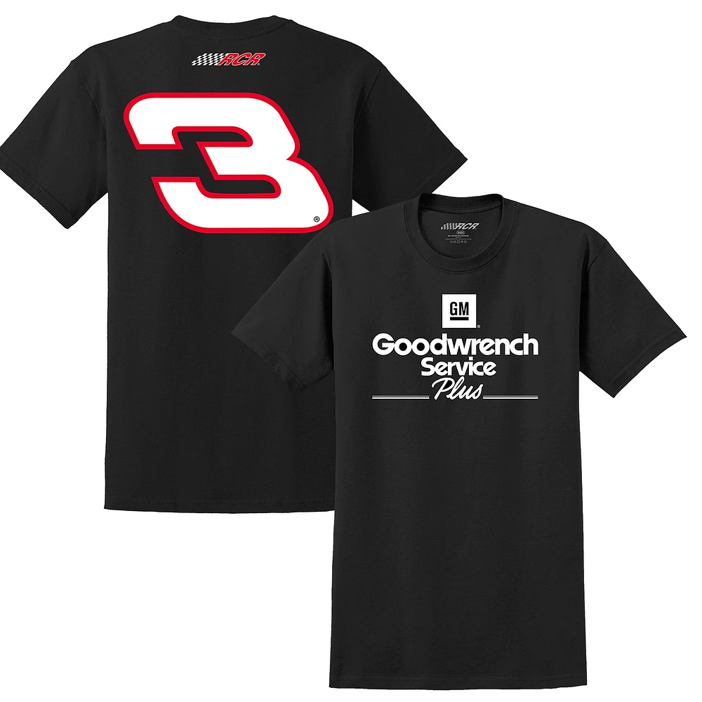 Collection Richard Childress Racing Team pour homme Noir Dale Earnhardt Goodwrench Service Plus Sponsor Lifestyle T-shirt