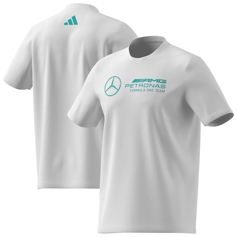 Men's adidas White Mercedes-AMG Petronas F1 Team Fan Wear DNA Alphaskin Graphic T-Shirt