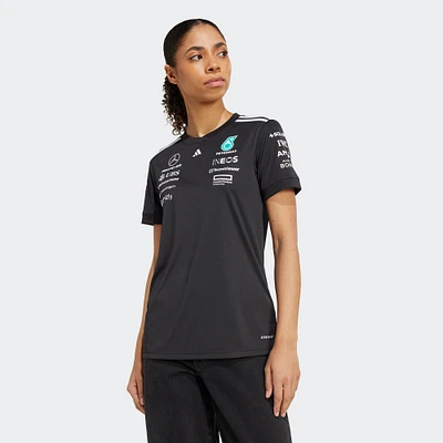 Women's adidas Black Mercedes-AMG Petronas F1 Team Driver Wear Replica Jersey