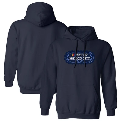 Sweat à capuche bleu marine avec logo NASCAR Mexico City Race pour homme
