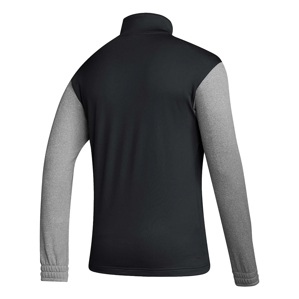 Men's adidas Black Mexico National Team Crest Long Sleeve Half-Zip Top