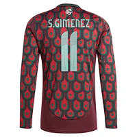 Men's adidas Santiago Giménez Burgundy Mexico National Team 2024 Home Replica Player Long Sleeve Jersey