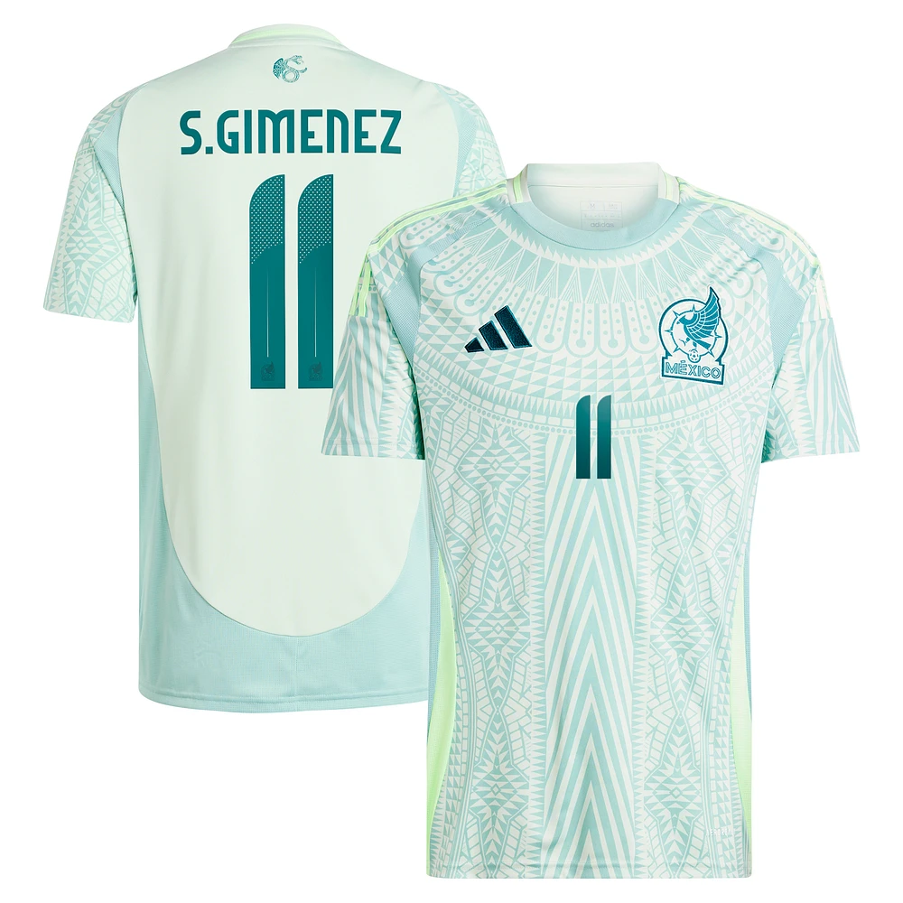 Maillot de joueur réplique extérieur l'équipe nationale du Mexique 2024 adidas Santiago Giménez vert pour homme