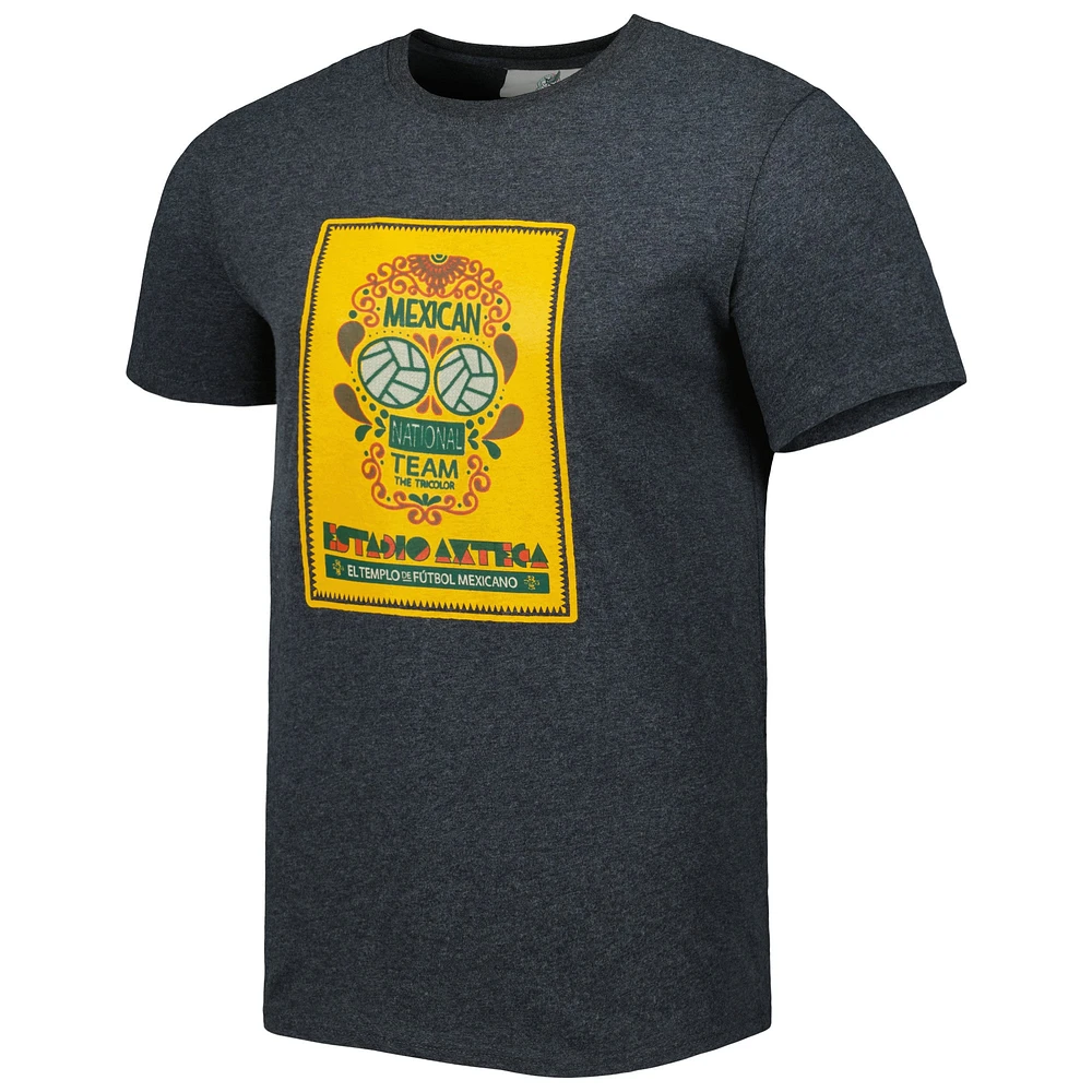 T-shirt Templo de l'équipe nationale mexicaine Heather Charcoal pour hommes