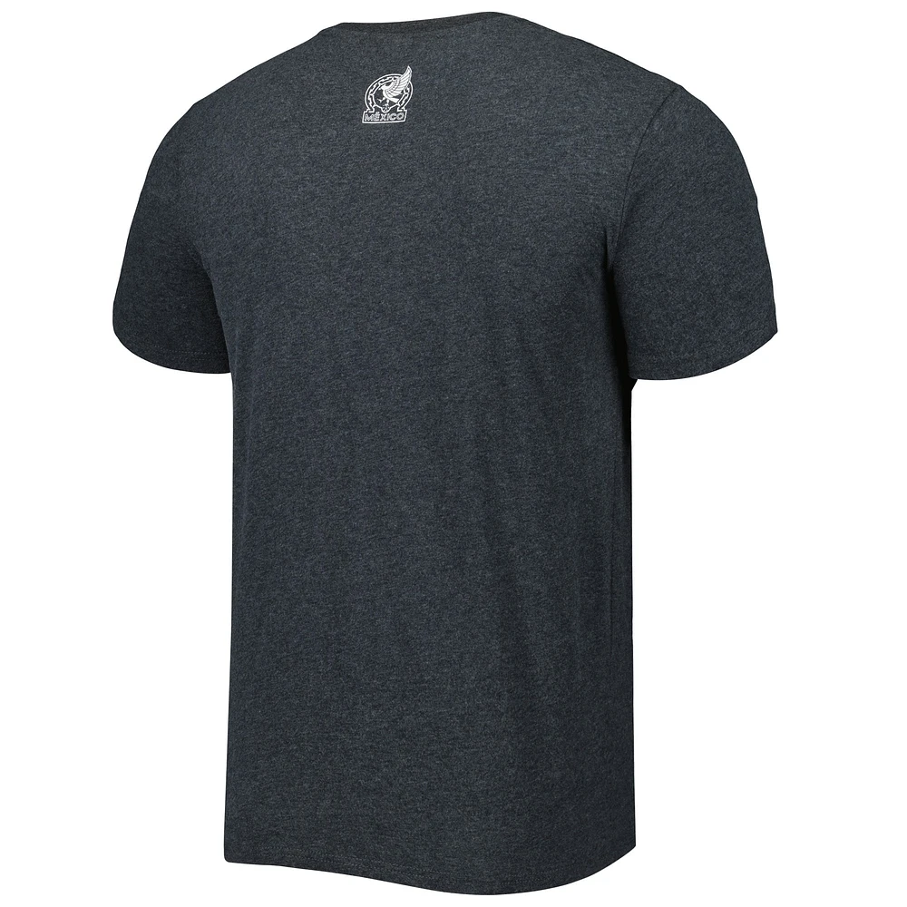T-shirt Templo de l'équipe nationale mexicaine Heather Charcoal pour hommes
