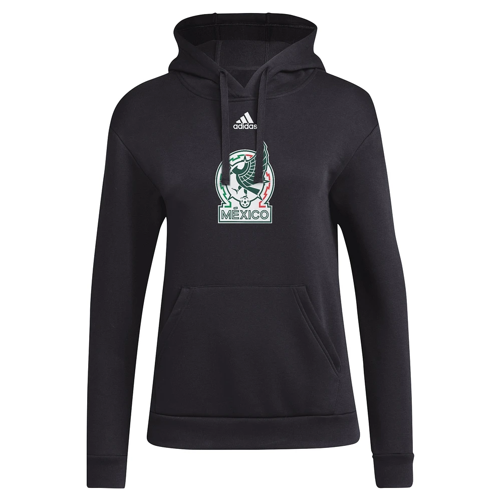 Women's adidas Black Mexico National Team Crest Pullover Hoodie