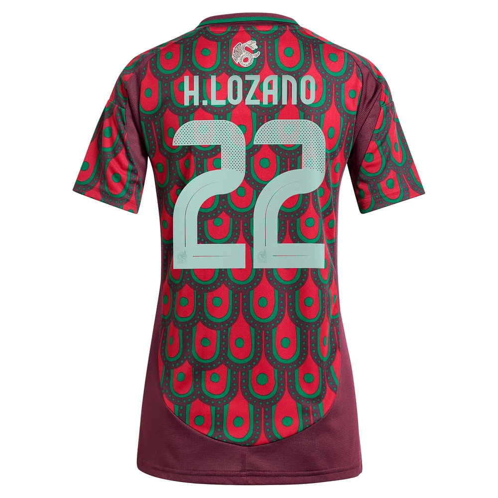 Women's adidas Hirving Lozano Burgundy Mexico National Team 2024 Home Replica Player Jersey