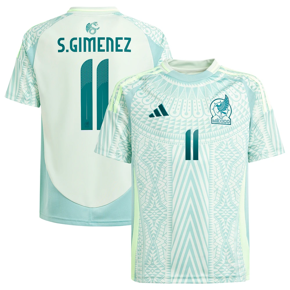 Youth adidas Santiago Giménez Green Mexico National Team 2024 Away Replica Player Jersey