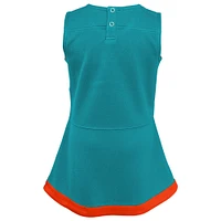 Girls Toddler Aqua Miami Dolphins Cheer Captain Dress with Bloomers