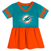 Girls Toddler Aqua Miami Dolphins Stadium Lights Fashion Jersey Dress