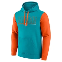 Men's Fanatics Aqua Miami Dolphins Big & Tall Outline Pullover Hoodie