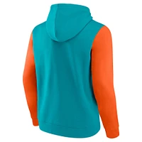 Men's Fanatics Aqua Miami Dolphins Big & Tall Outline Pullover Hoodie