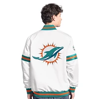 Men's Starter  White Miami Dolphins Scout Full-Snap Varsity Jacket