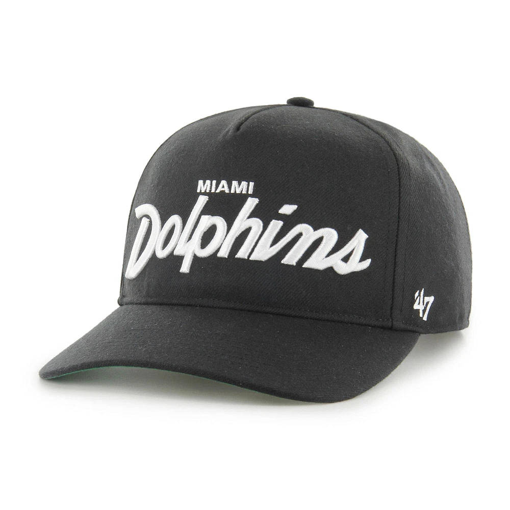 Men's '47 Black Miami Dolphins Attitude Hitch Relaxed Adjustable Hat
