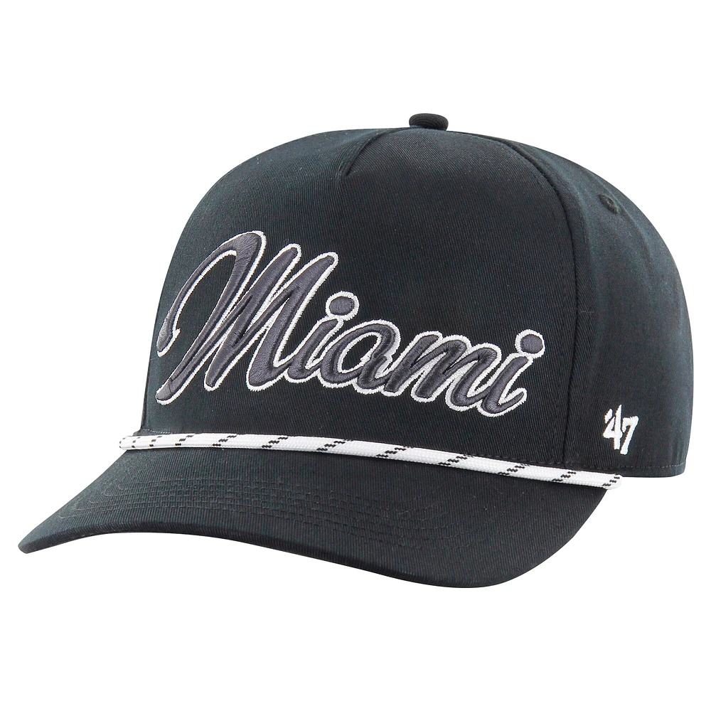 Casquette ajustable noire à motif moucheté pour homme Miami Dolphins '47