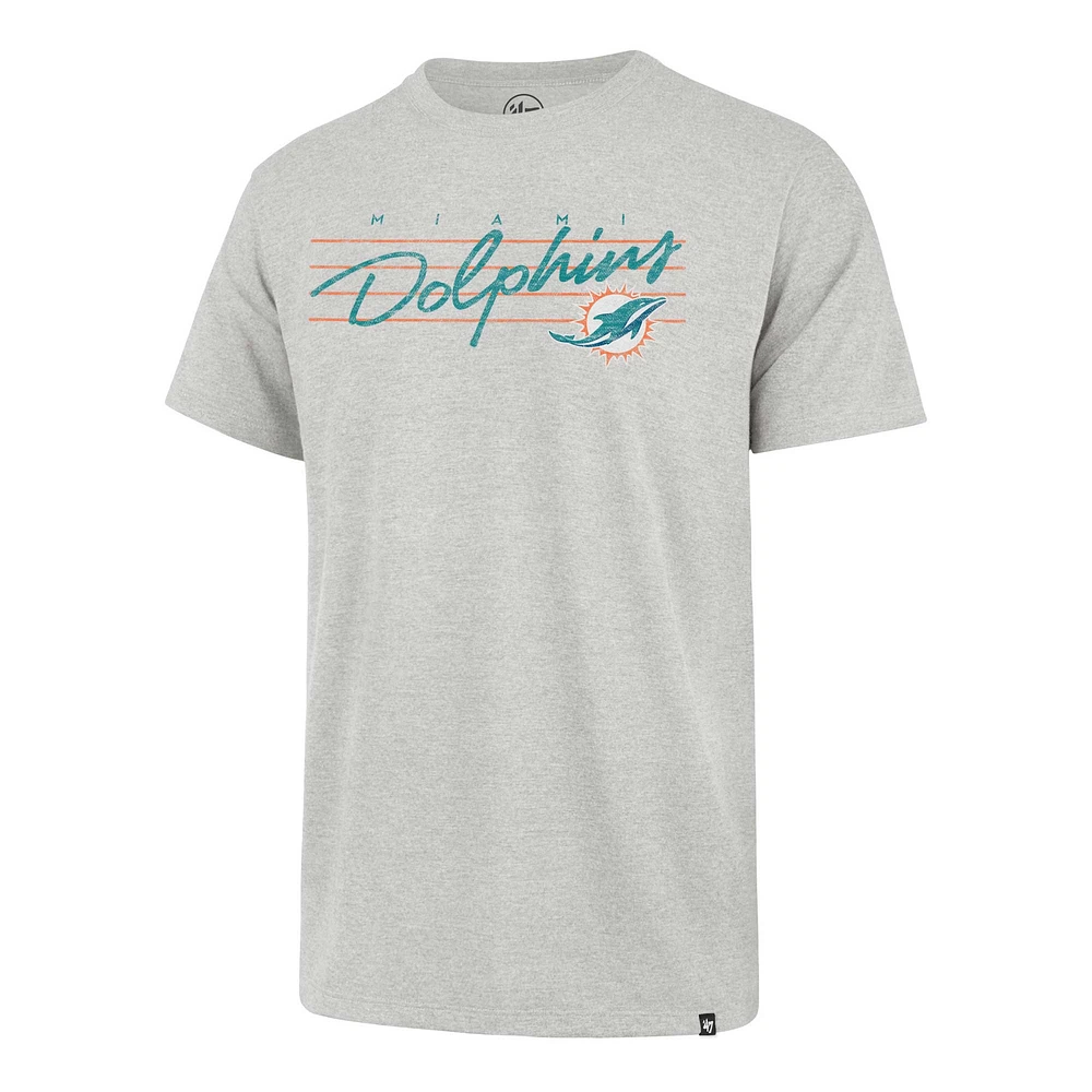 Men's '47 Gray Miami Dolphins Downburst Franklin T-Shirt