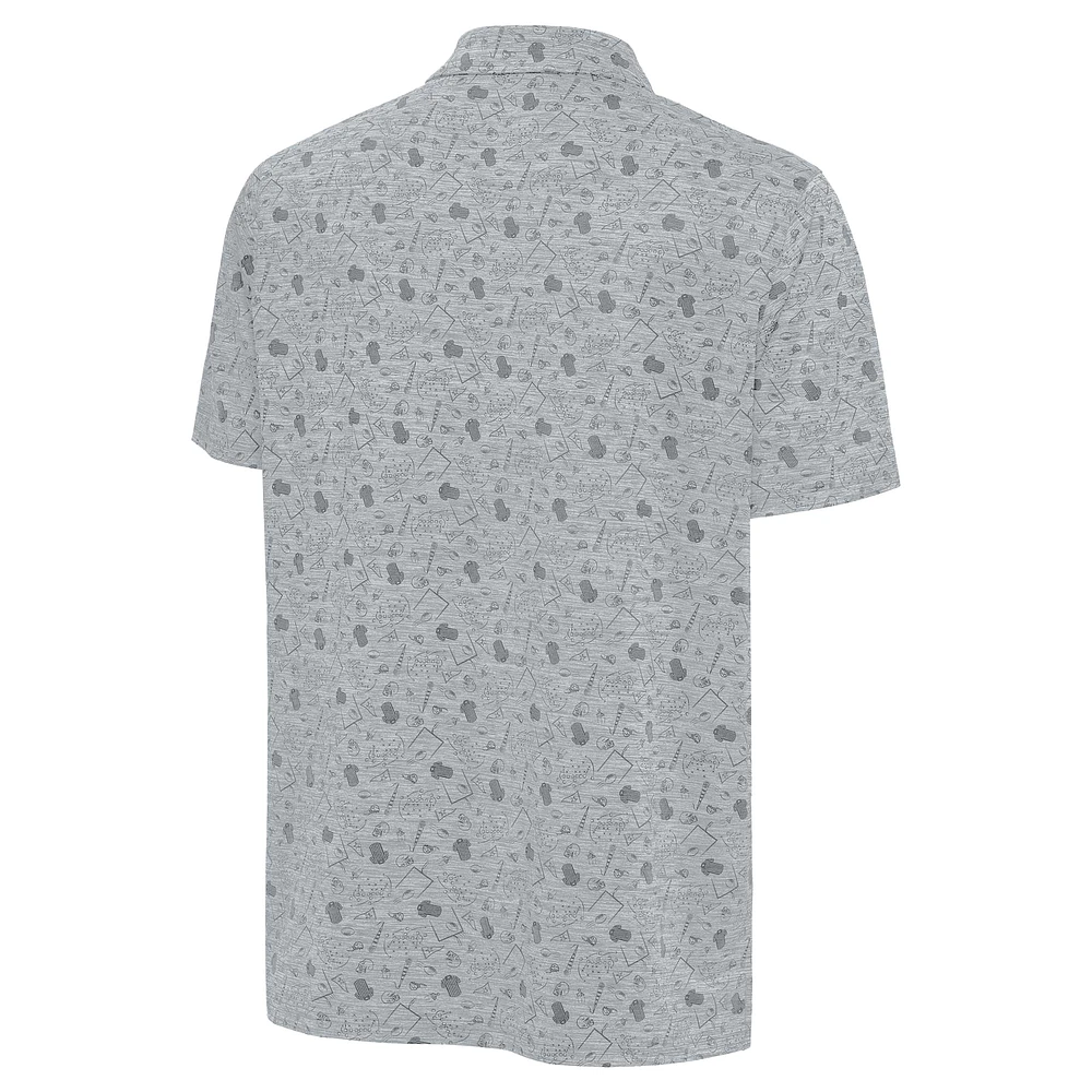 Men's Antigua Heather Gray Miami Dolphins Relentless Polo