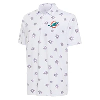 Polo de feux d'artifice des Dolphins Miami blanc Antigua pour hommes
