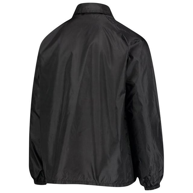 Veste coupe-vent raglan classique à boutons-pression pour hommes Miami Dolphins Coaches noire