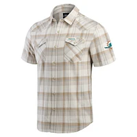 Men's Darius Rucker Collection by Fanatics Gray Miami Dolphins Plaid Full-Snap Shirt