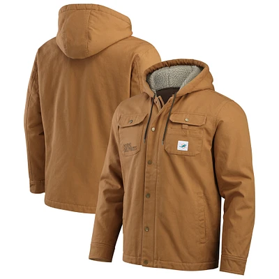 Veste à capuche entièrement zippée en toile pour homme Darius Rucker Collection by Fanatics Tan Miami Dolphins