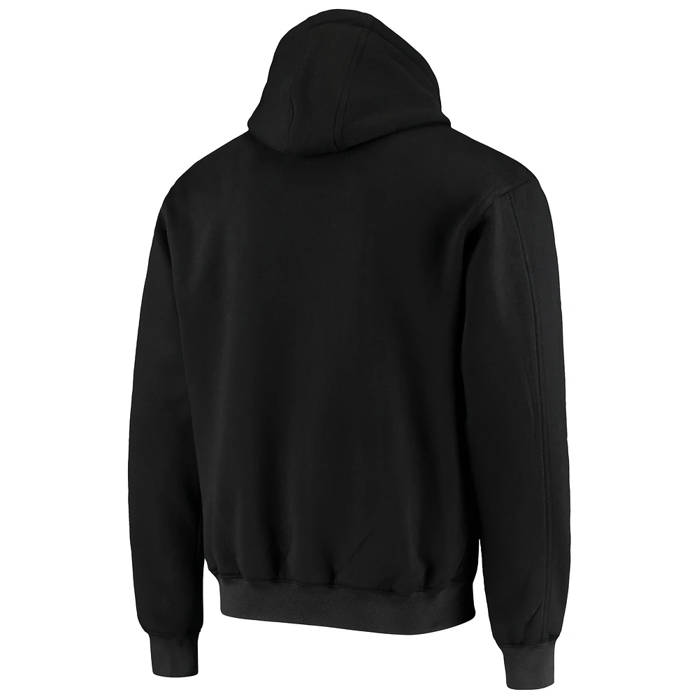 Men's Dunbrooke Black Miami Dolphins Craftsman Thermal-Lined Full-Zip Hoodie